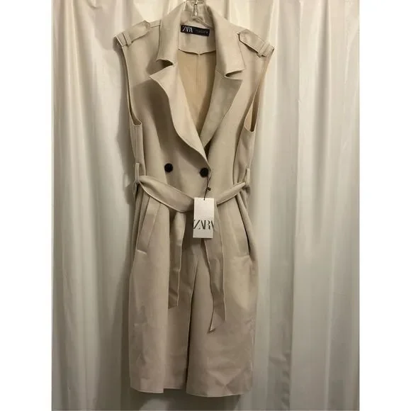 NWT - Zara Medium Faux Suede Vest Jacket- - Picture 2 of 16